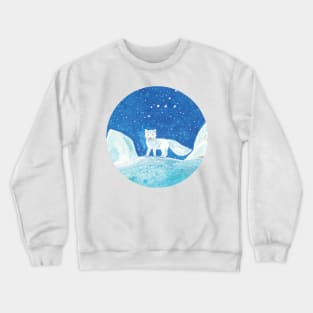 Arctic Fox in winter Illustration Crewneck Sweatshirt